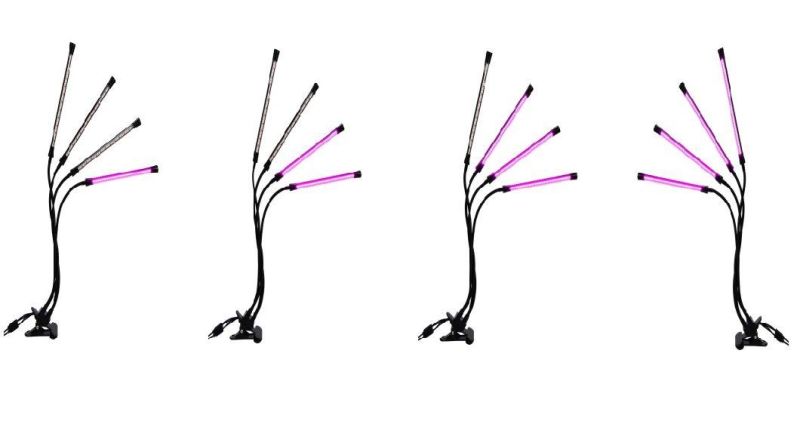 Indoor Garden Hydroponic Plant LED Grow Light, Horticulture Light with 4 Strip Heads, PSE