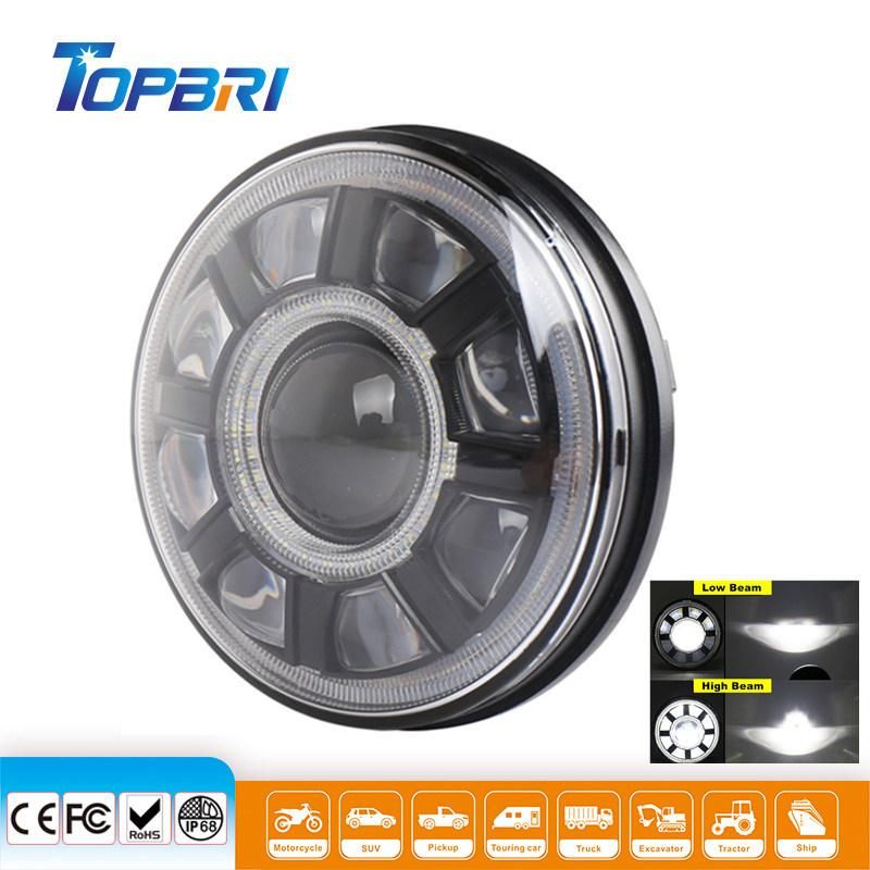 Auto Car Motorcycle Light 12V Round 60W Fog LED Work Driving Lamps with Yellow Turn Signal