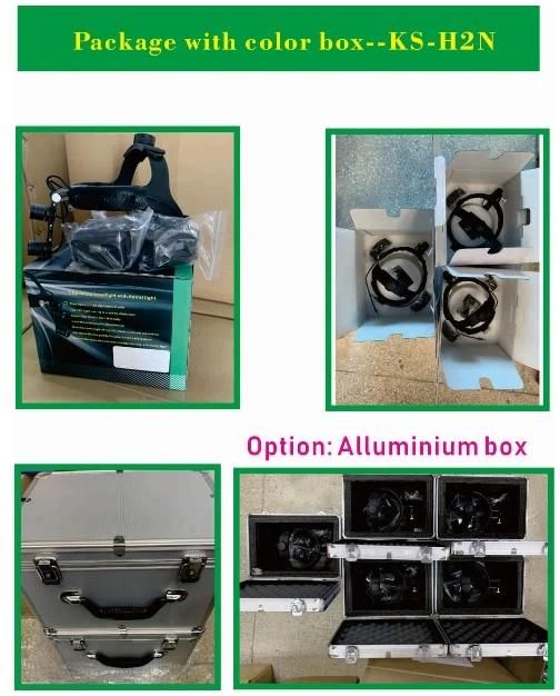 Double Heads of LED Medical Headlights with Rechargeable Battery Use for Surgical, Operation Room