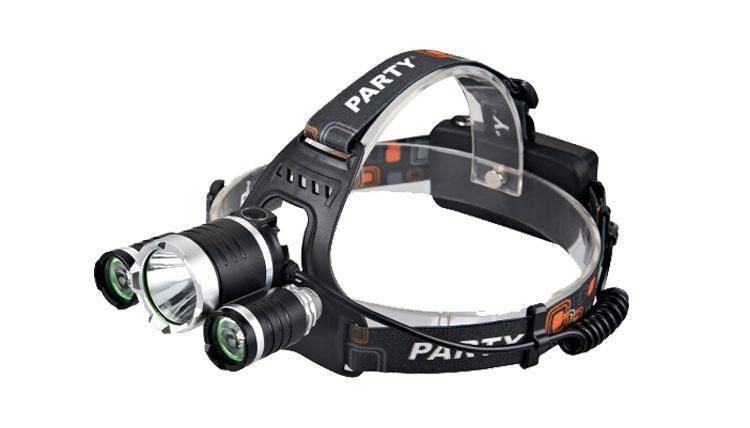 3 Head CREE T6 LED Rechargeable Headlamp