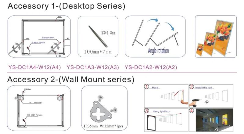 A4 Advertising Ultra-Thin Aluminum Profile LED Panel Picture LED Frame