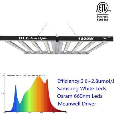 BLE 1000W Foldable LED Grow Light for Plants All Growth Cycles
