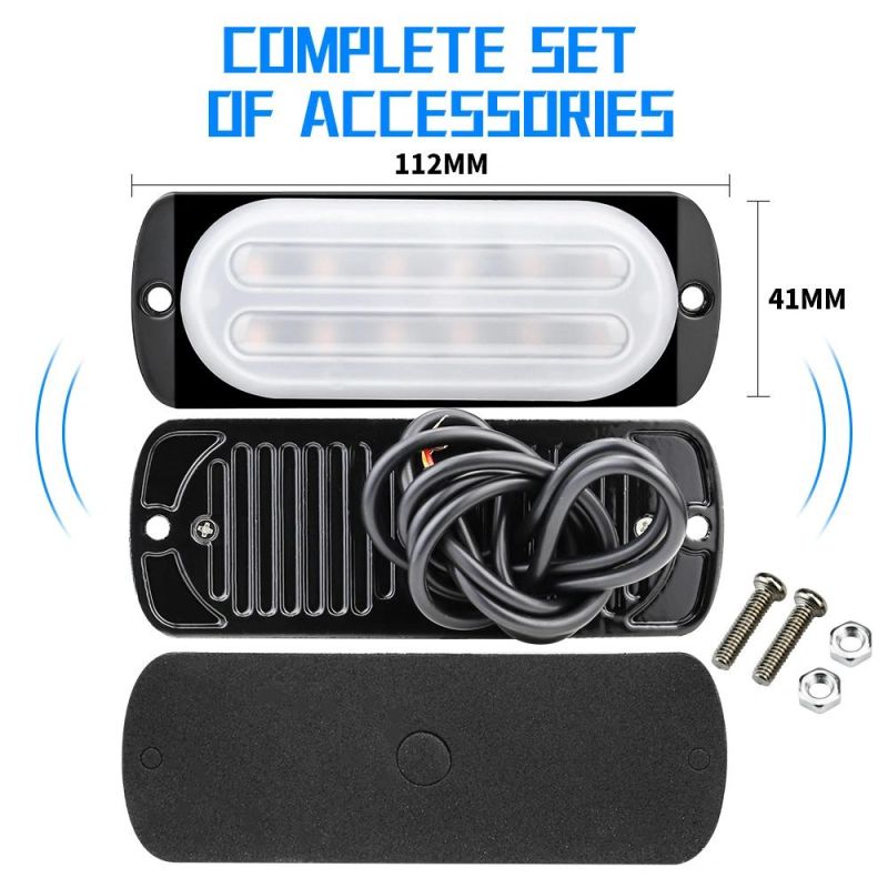 Dxz Strobe 12LED 36W Single Row Side Warning Light Truck Car DC 12V 24V White Amber Blue Red Flash