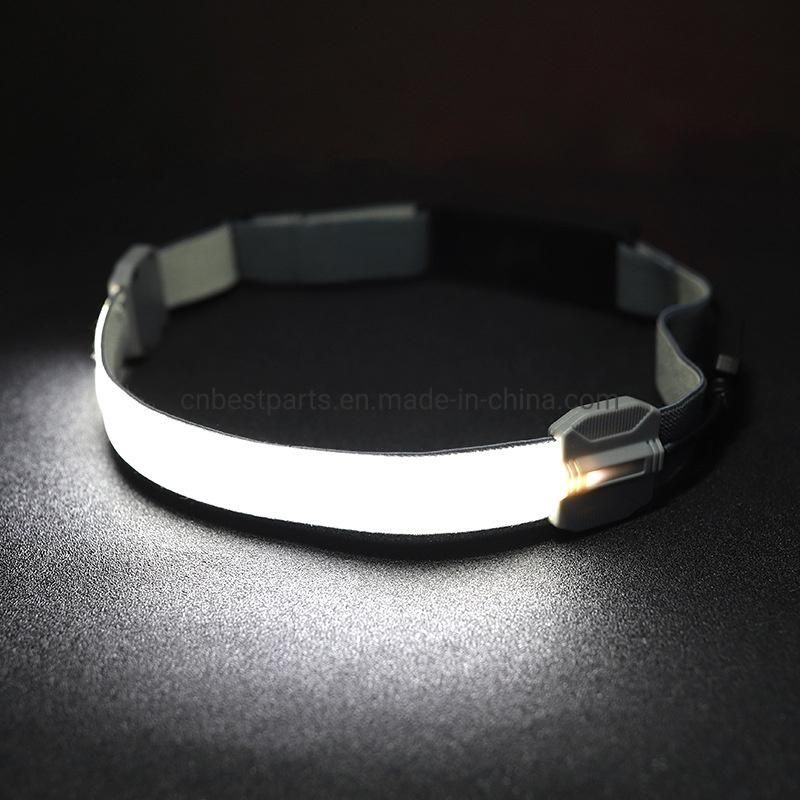 Super Bright Camping Head Torch Strip Lamp Rechargeable Full Vision LED Head Torch Light Emergency Headlight Back Warning COB LED Headlamp