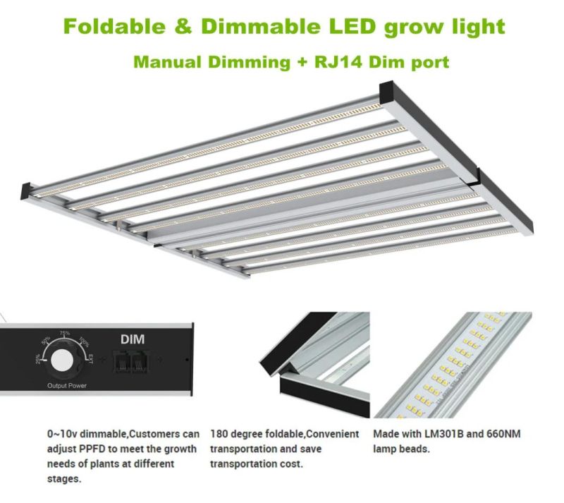BLE 180 Degree Foldable Dimmable LED Grow Light 600W/800W/1000W