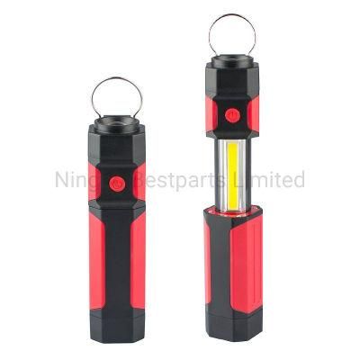 Wholesale Camping Car Inspection Spotlight Portable Emergency COB Foldable Flashlight Work Lamp with Hook Battery Powered LED Work Light