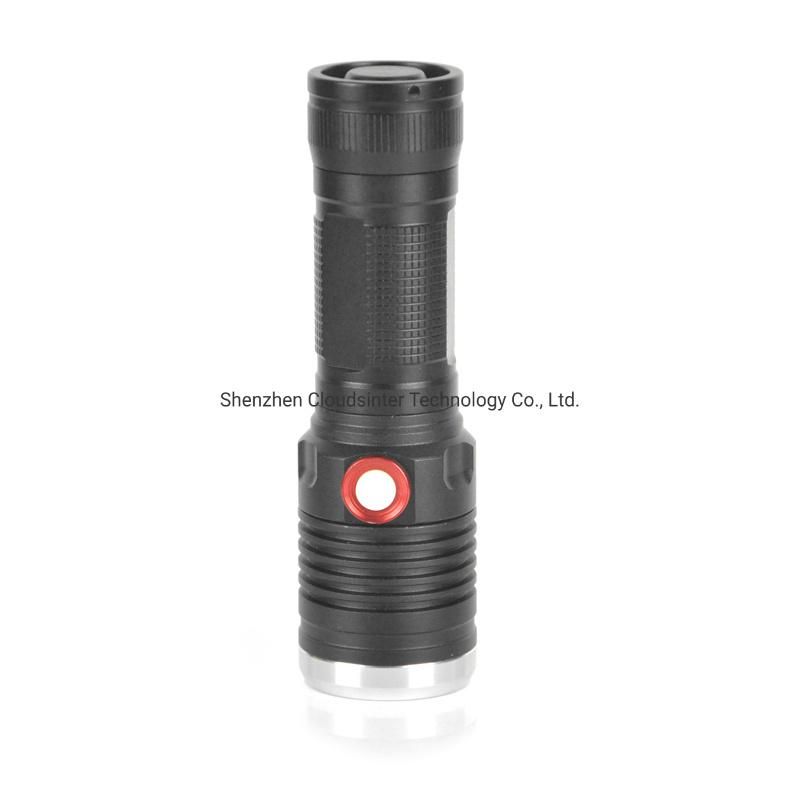 3.7V Xml-T6 High Power Portable 1000 Lumens Aluminum Tactical Zoomable USB Rechargeable LED Flashlight