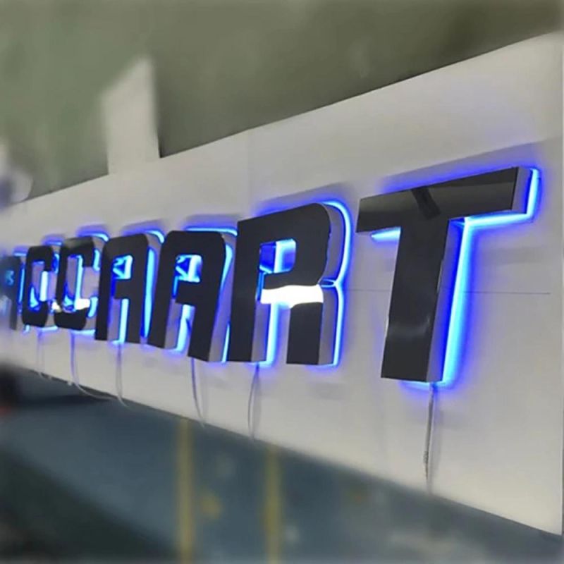 High Quality LED Signs Polished Mirror Metal Back Lit Signage Letters 3D Illuminated Channel Letters LED Sign