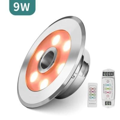Manufacturers 9W 24V IP68 Waterproof RGB External Control Color Changing LED Fountain Lights