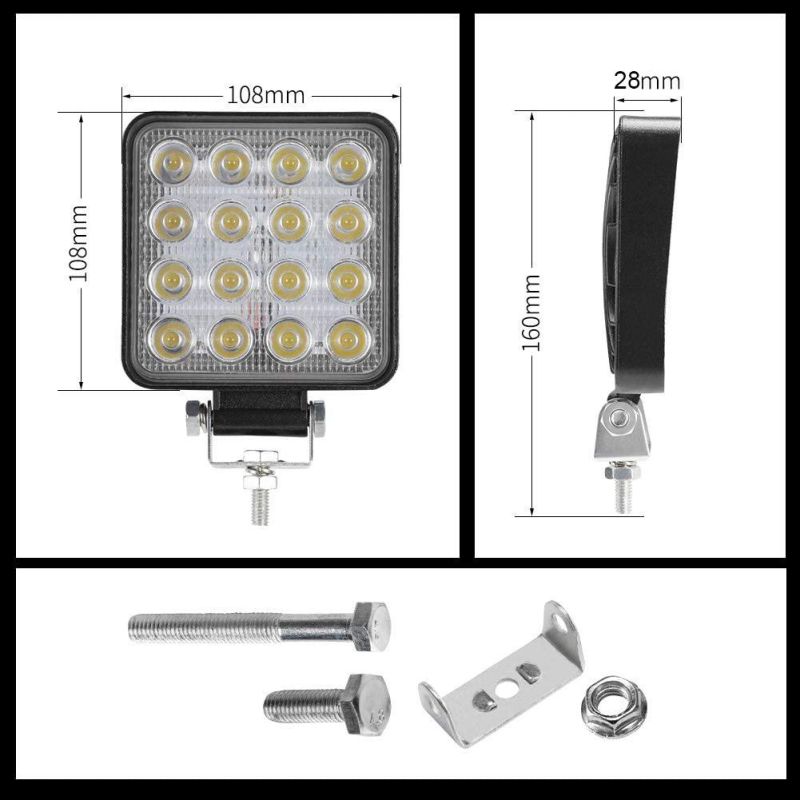 High Power Square Working Lamps Compatible with Jeep Agricultural Tractors