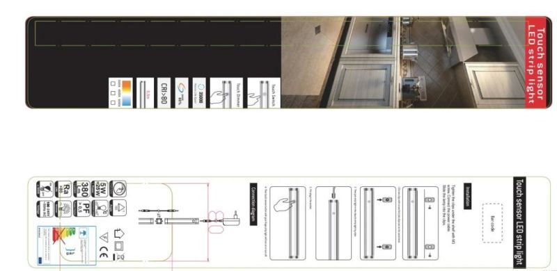 LED Touch Sensor Dimmable Aluminum Under Cabinet Light