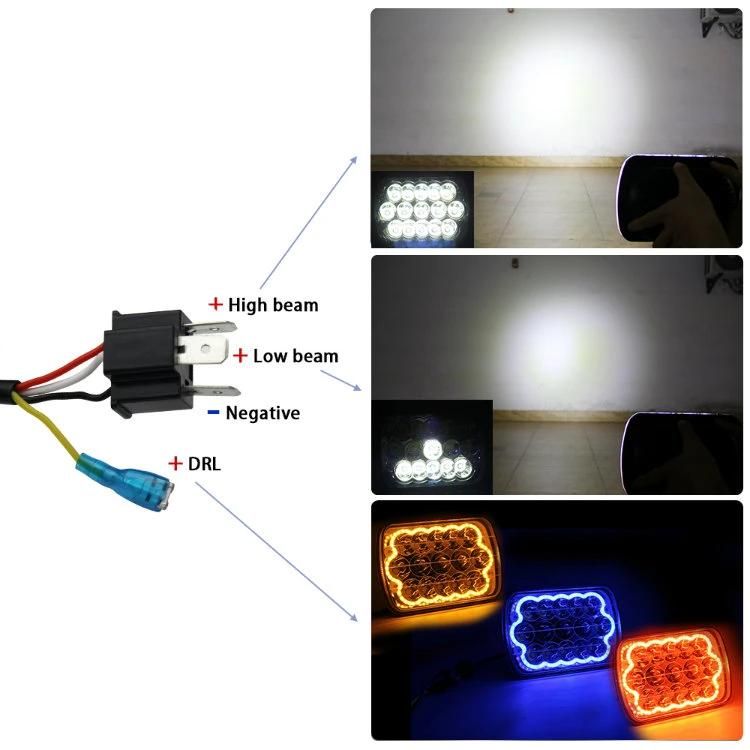 Car Accessories Waterproof 4X6 7inch 45W LED Headlight for 4X4 Truck