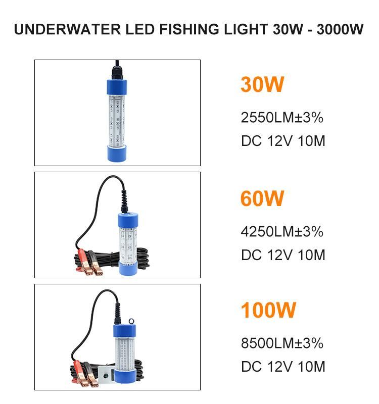 DC12V Sea 100W 360 Degree LED Underwater Fishing Light