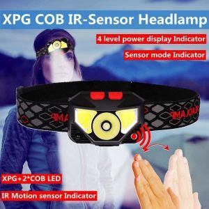 3000lumen Xpg+2*COB LED Headlamps Motion Sensor USB Rechargeable Waterproof Headlamp