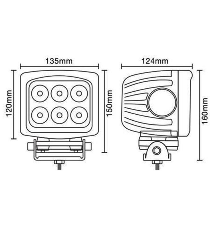 High Power 90W LED Work Light Tractor Truck 5.3" 12V 24V IP67 Spot Flood Offroad LED Drive Light LED Fog Light