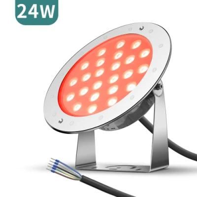 Manufacturers 24W 5 Wires DMX512 Control RGB Swimming Pool Lights LED Underwater LED Light