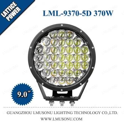 9.0 Inch 370W 4X4 Offroad Auxiliary 5D LED Driving Light Work Fog Lamp for Auto Car Truck Boat