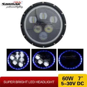 New 7inch Angel Eye Round 60W Hi/Low H4 Headlight