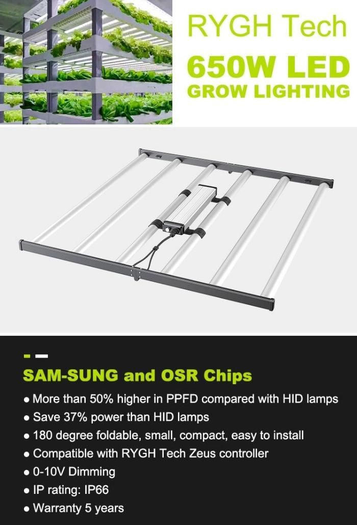 Addressable 0-10V Dimmable Full Spectrum 1000W 10 Bar Plants LED Grow Light