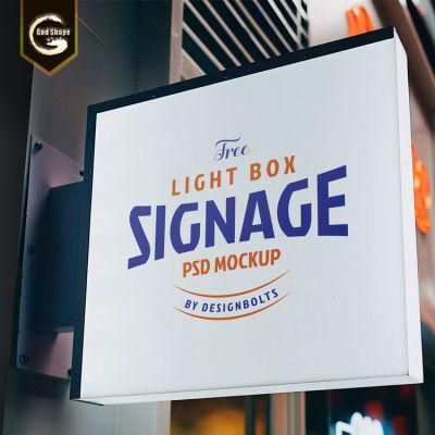 Stainless Steel Metal Acrylic LED Square Light Box Blade Sign