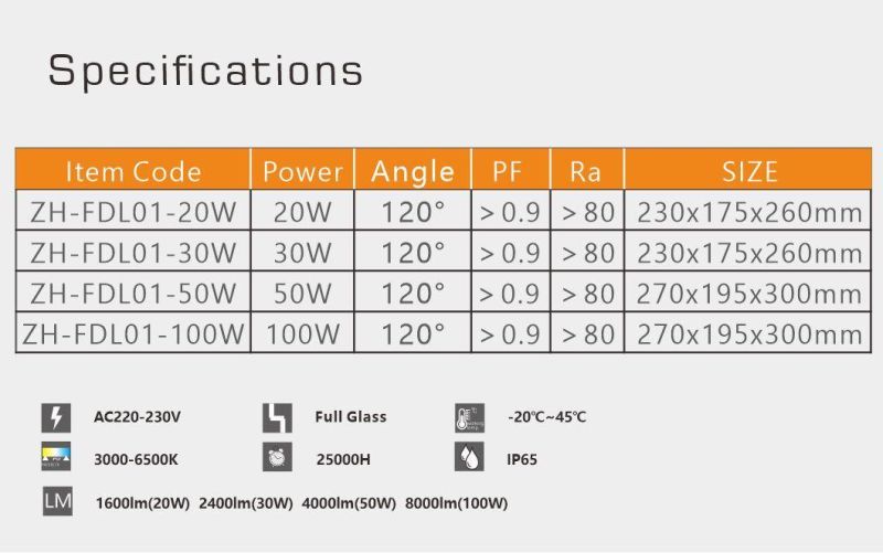 High Power 50W 100W LED Work Light with 2 Years Warranty