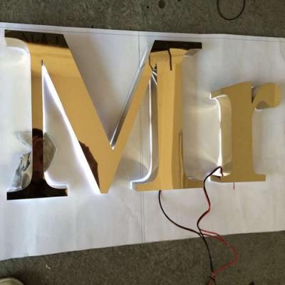 Mirror Golden Titanium Metal Channel Letters for Brand Retail Shop