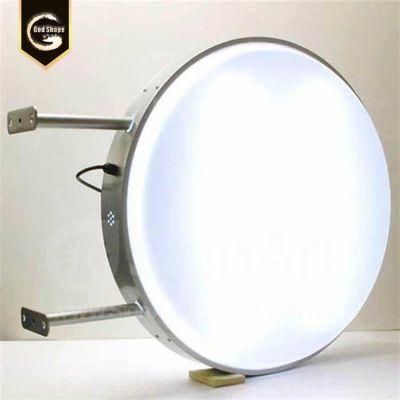 Advertising Display Illminated Signage Metal Frame Acrylic Round Light Box