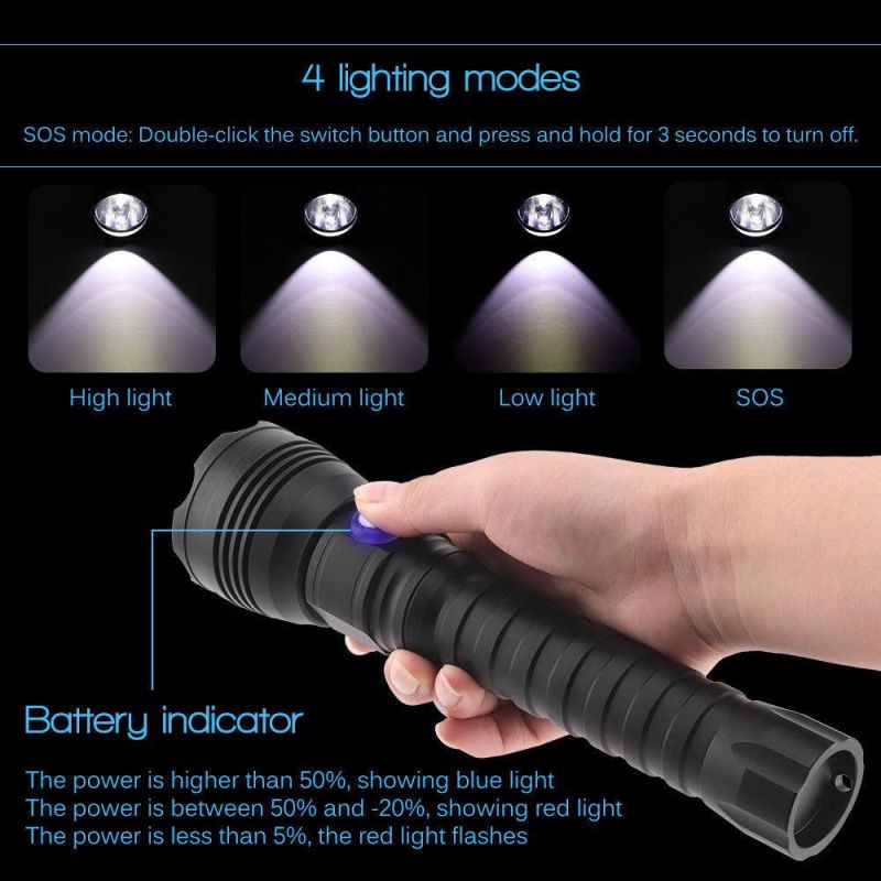 P70 LED Torch Light Handheld Portable Aluminum LED Diving Flashlight