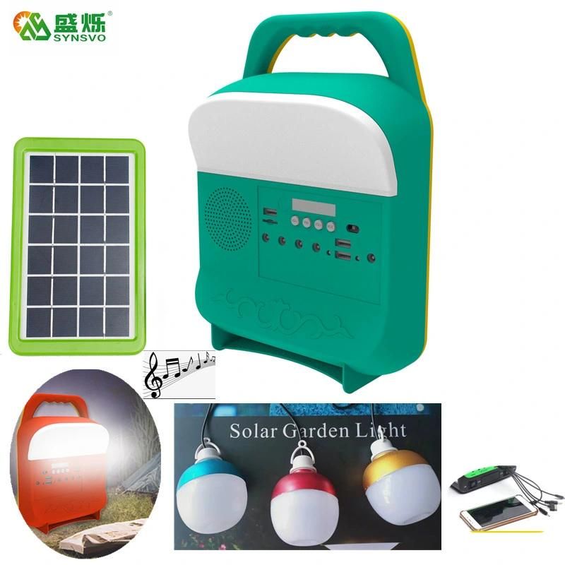 Solar Light Solar off-Grid Power Generation System Lighting Camping Lamp with Radio Mobile Phone Rechargeable Flashlight
