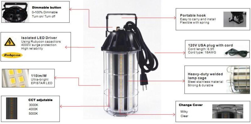 Portable LED Job Light 50W LED Temporary Work Light