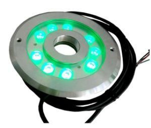 Top Hot 9W Auto RGB IP68 Stainless Steel LED Ring Water Fountain Light for Swimming Pool