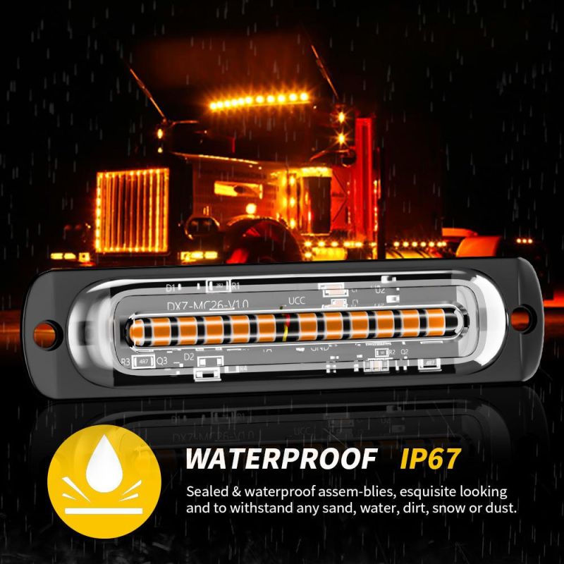 Dxz OEM 12LED Emergency Strobe Lights Amber White LED Strobe Warning Emergency Flashing Light Caution Construction Hazard Light