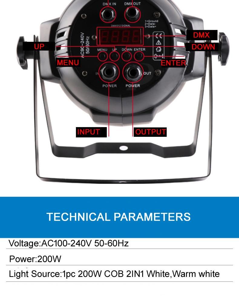 200W LED PAR Light Stage Lighting for Disco DJ Ball