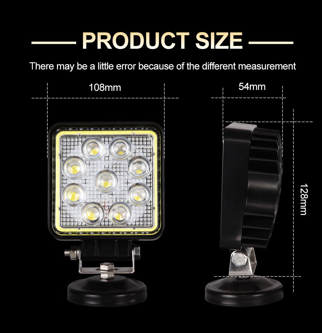 Waterproof IP68 Best Selling Super Bight Auto Offroad Work Light 27W LED Spot Light