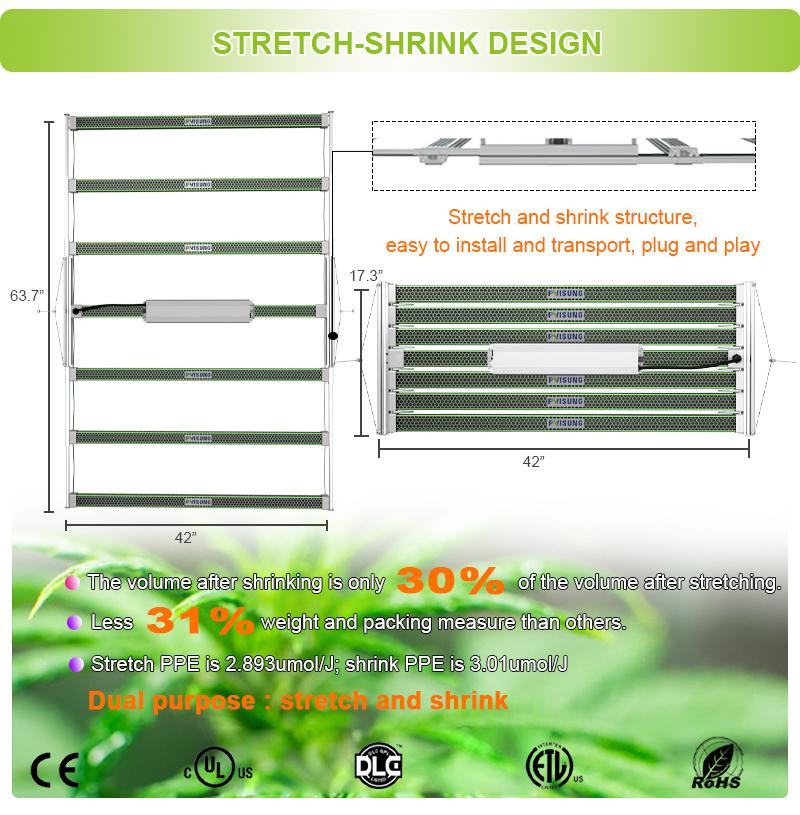 LED Grow Light 1000 Watt Free Sample Retractable Grow Lights for Indoor Plants Pvisung Full Spectrum Hydroponic LED Grow Light Bar