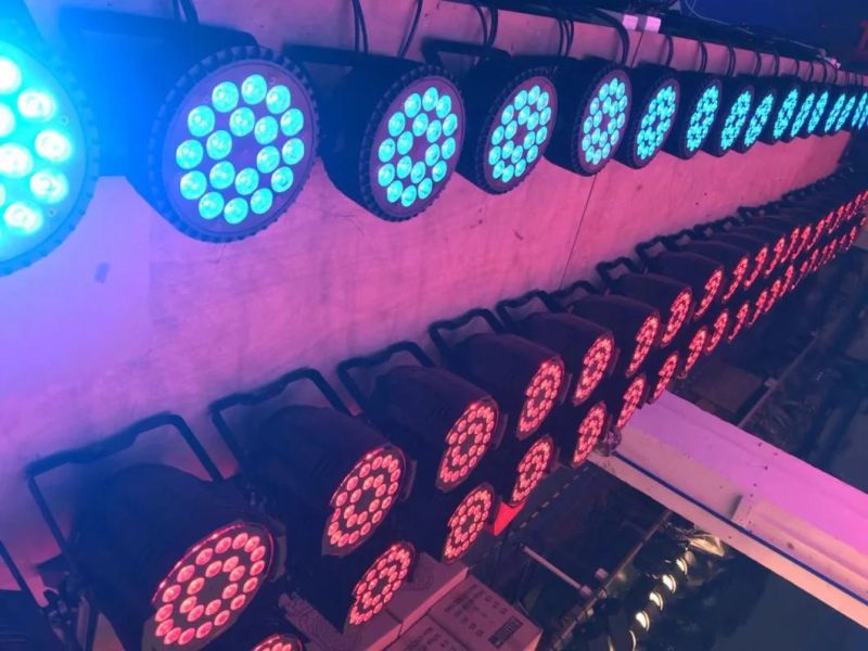 18*18W Slim LED PAR Light RGBWA+UV 6 in 1 Spot Wash DMX Flat Parcan for Stage Wedding Club DJ Show