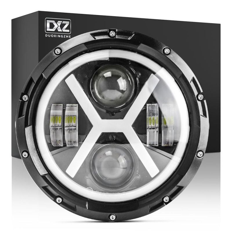 Dxz 7 Inch Thick X Shape LED Driving Headlight for Jeep Wrangler Motorcycle Hummer