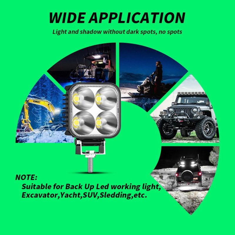 Dxz 7070 Mini 4LED Ultra Bright Floodlight Auto Driving Light Fog Light LED Work Light for Vehicle/Truck/Car/Motorcycle/ATV