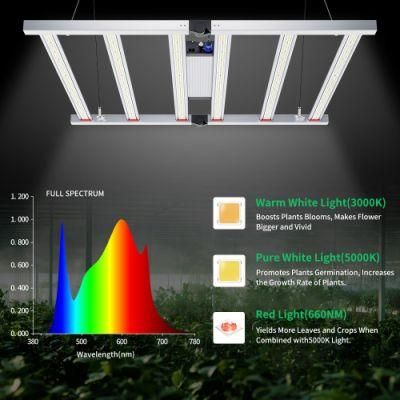 High Quality Samsung Lm301h Lm301b 6 Bars 680W Hydroponic Greenhouse Full Spectrum LED Grow Light