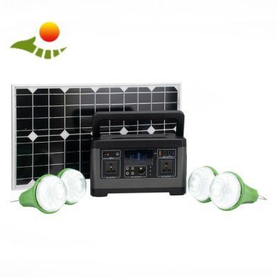 Portable Solar Energy Storage System Emergency Lighting Charging Use 110V/230V/220V Output