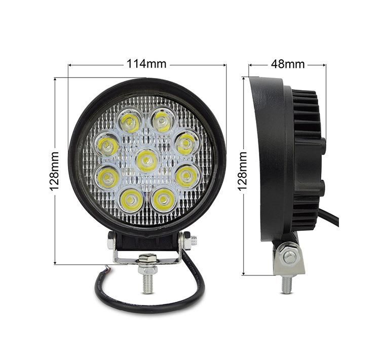 4.3" Offroad LED Work Lamp 27W for Jeep ATV 4X4 Truck Tractor Flood Spot Beam 27W LED Work Light