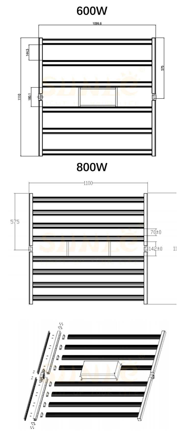 Hydroponic Full Spectrum Waterproof IP66 Lm301h LED Grow Light Bar