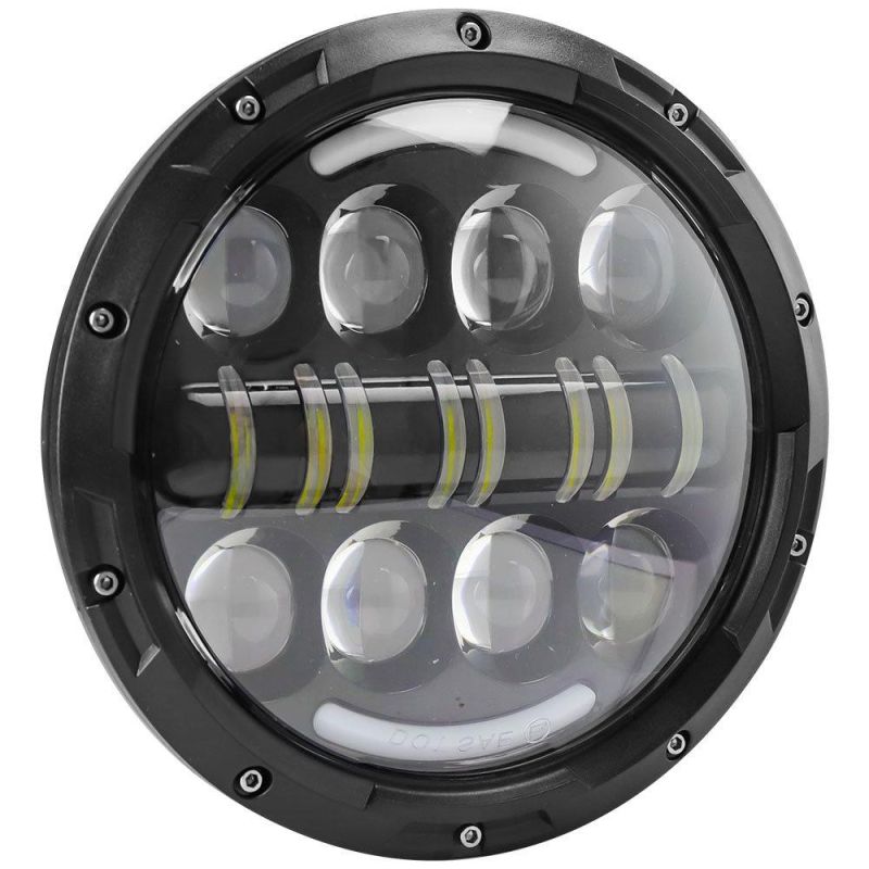 Dxz 7 Inch 16LED Headlights High Low Beam Offroad Auto Half Round Thin Type LED Headlight for Jeep Wranlger