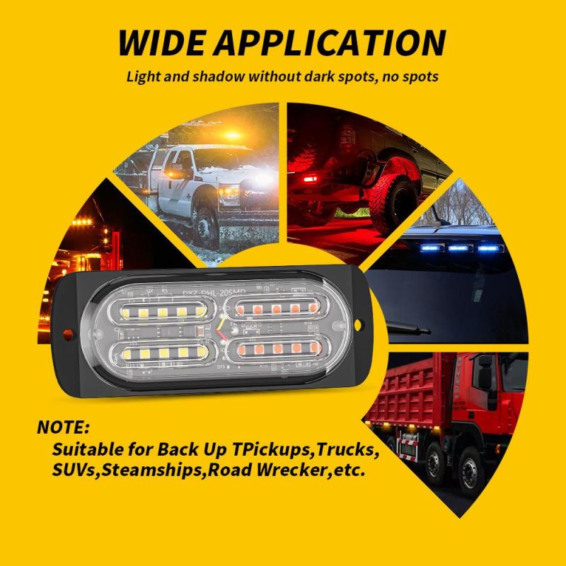 Dxz 20LED Warning Strobe Light 60W Surface Mount Emergency Lights for off Road Vehicle, ATV SUV, Trucks