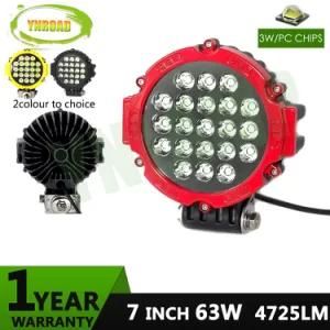 Red 7inch 63W Offroad Spot LED Driving Light with CREE LEDs