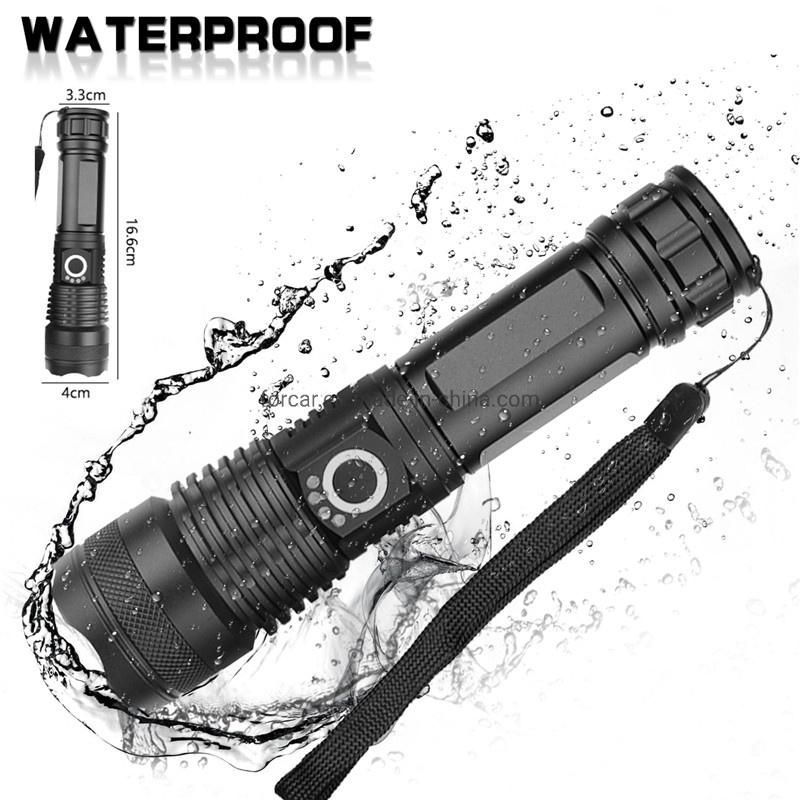 Wholesale High Lumen Portable LED Torch Light 5 Modes Zoomable Torch Lamp Water Resistant Handheld Flashlights for Camping Outdoor Aluminum Alloy LED Flashlight