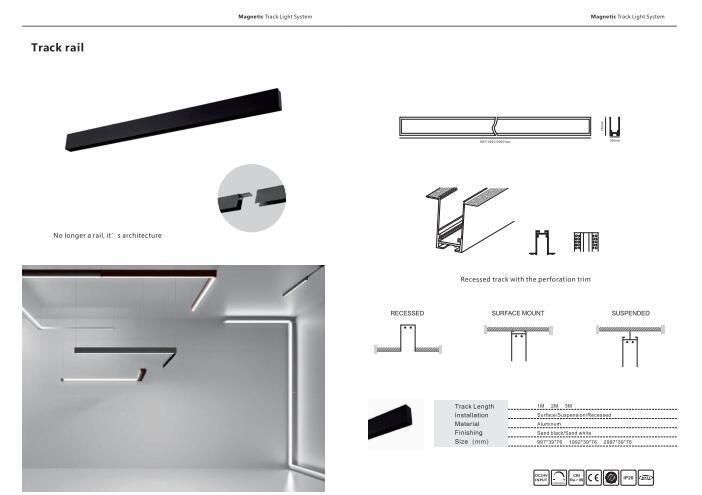 2019 New Model 24V 10W 20W Magnetic LED Track Linear Light