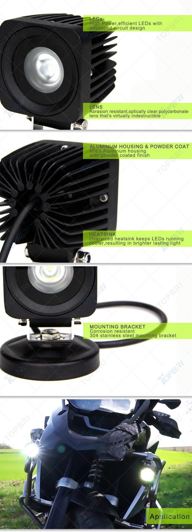 Waterproof 24V High Performance 10W LED Heavy Duty Work Lamp