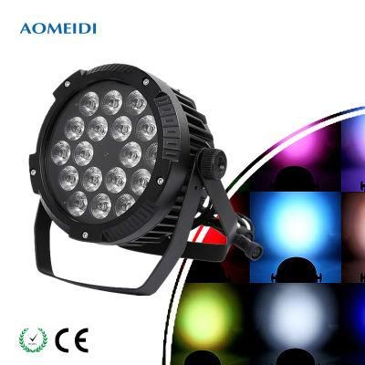 Outdoor Waterproof 18X10W RGBW 4in1 Aluminum DMX LED Slim Flat PAR Can