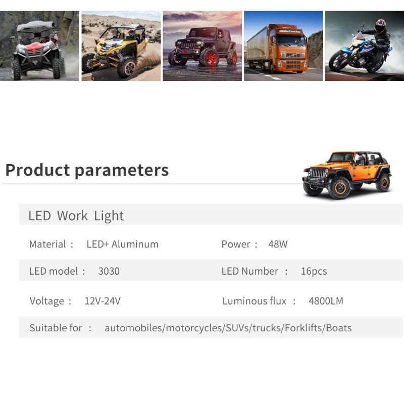 Dxz 6inch 16LED Day Running Lights Modified Lights Car LED Work Light Amber/White /Red/Blue Flashing Light